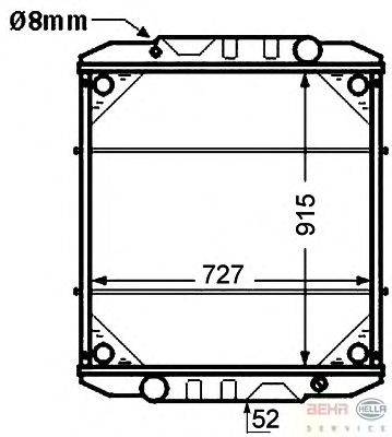 Радиатор, охлаждение двигателя BEHR HELLA SERVICE 8MK376726481