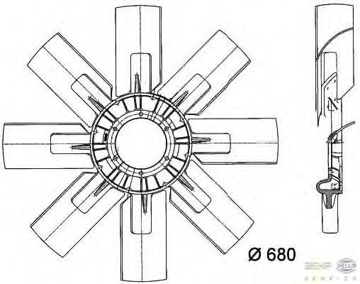 Крыльчатка вентилятора, охлаждение двигателя BEHR HELLA SERVICE 8MV 376 727-021