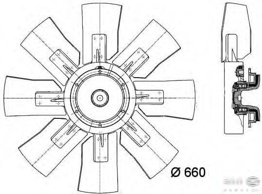 Вентилятор, охлаждение двигателя BEHR HELLA SERVICE 8MV 376 727-061