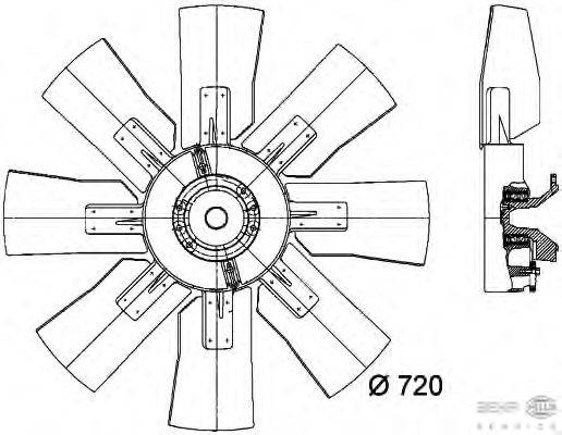 Вентилятор, охлаждение двигателя BEHR HELLA SERVICE 8MV 376 727-121