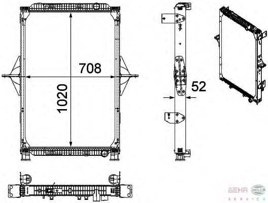 Радиатор, охлаждение двигателя BEHR HELLA SERVICE 8MK 376 728-711