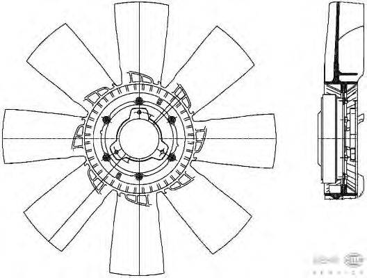 Вентилятор, охлаждение двигателя BEHR HELLA SERVICE 8MV376729461