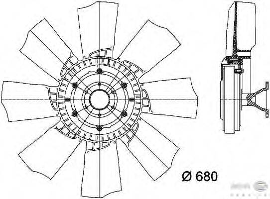 Вентилятор, охлаждение двигателя BEHR HELLA SERVICE 8MV 376 730-121