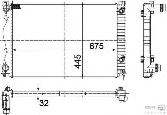 Радиатор, охлаждение двигателя BEHR HELLA SERVICE 8MK 376 732-511