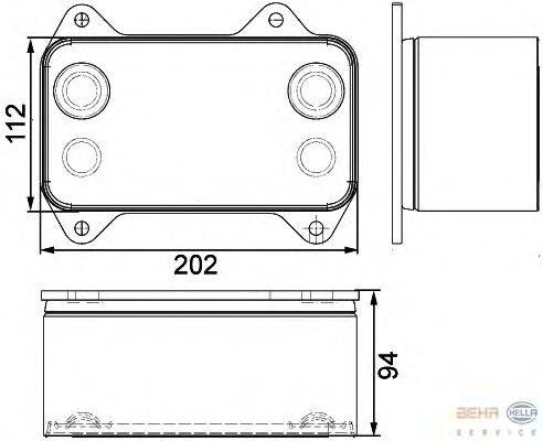 масляный радиатор, двигательное масло BEHR HELLA SERVICE 8MO 376 733-421