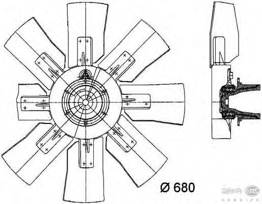 Вентилятор, охлаждение двигателя BEHR HELLA SERVICE 8MV 376 734-571