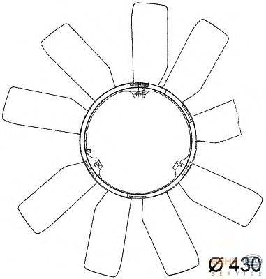 Крыльчатка вентилятора, охлаждение двигателя BEHR HELLA SERVICE 8MV 376 741-181