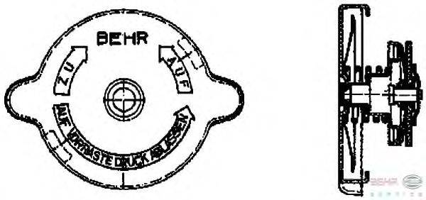 Крышка, резервуар охлаждающей жидкости BEHR HELLA SERVICE 8MY 376 742-051