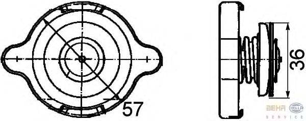 Крышка, резервуар охлаждающей жидкости BEHR HELLA SERVICE 8MY 376 742-061
