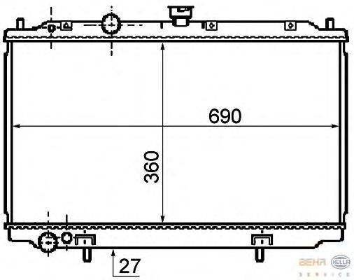 Радиатор, охлаждение двигателя BEHR HELLA SERVICE 8MK 376 753-711