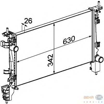 Радиатор, охлаждение двигателя BEHR HELLA SERVICE 8MK 376 754-721