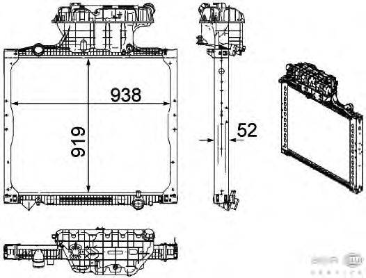 Радиатор, охлаждение двигателя BEHR HELLA SERVICE 8MK 376 756-021