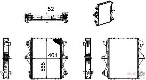 Радиатор, охлаждение двигателя BEHR HELLA SERVICE 8MK 376 756-031