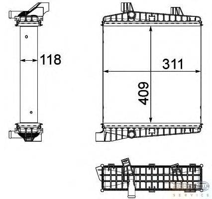 Радиатор, охлаждение двигателя BEHR HELLA SERVICE 8MK 376 756-391