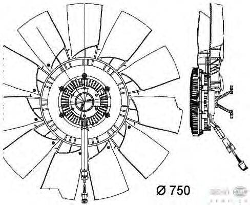 Вентилятор, охлаждение двигателя BEHR HELLA SERVICE 8MV 376 757-151