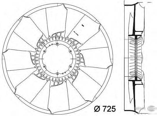 Крыльчатка вентилятора, охлаждение двигателя BEHR HELLA SERVICE 8MV 376 758-251