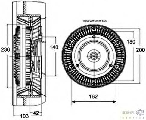 Сцепление, вентилятор радиатора BEHR HELLA SERVICE 8MV 376 758-451