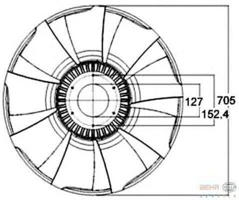 BEHR HELLA SERVICE (НОМЕР: 8MV 376 758-561) Крыльчатка вентилятора, охлаждение двигателя