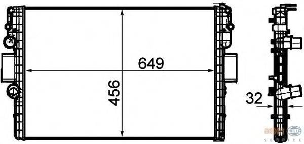 Радиатор, охлаждение двигателя BEHR HELLA SERVICE 8MK376760621