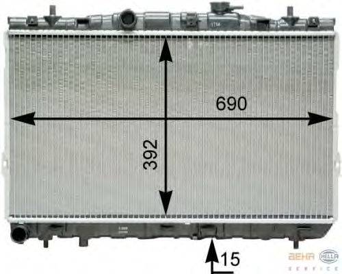 Радиатор, охлаждение двигателя BEHR HELLA SERVICE 8MK376762101