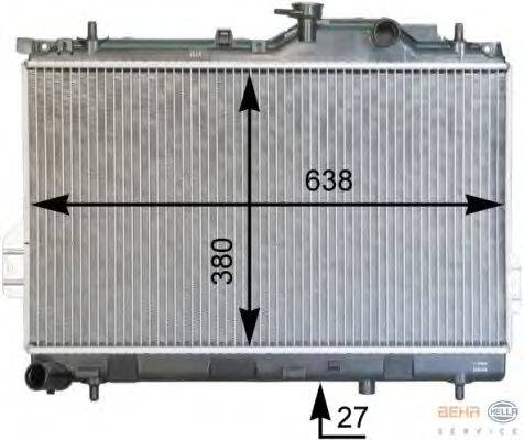Радиатор, охлаждение двигателя BEHR HELLA SERVICE 8MK 376 762-301