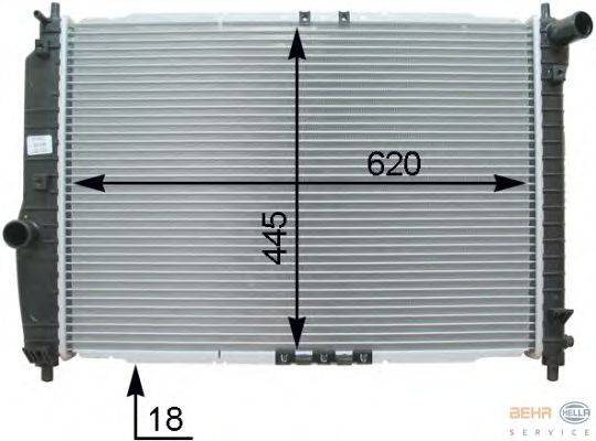 Радиатор, охлаждение двигателя BEHR HELLA SERVICE 8MK376762661