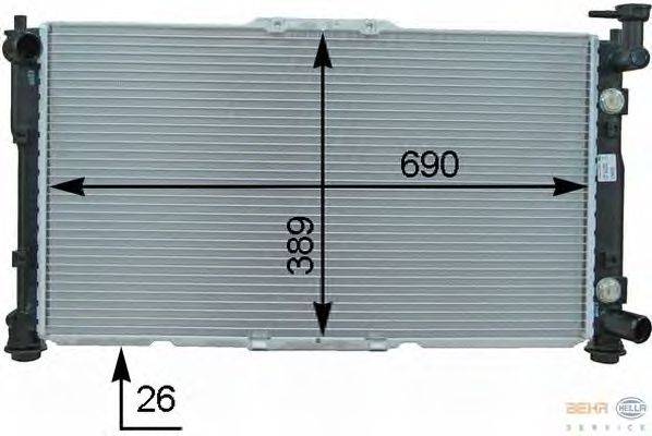 Радиатор, охлаждение двигателя BEHR HELLA SERVICE 8MK 376 763-451