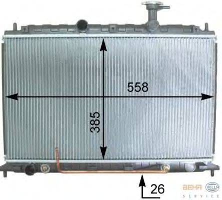 Радиатор, охлаждение двигателя BEHR HELLA SERVICE 8MK 376 763-491