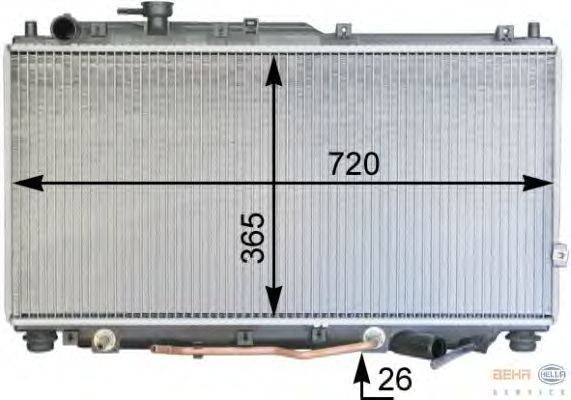 Радиатор, охлаждение двигателя BEHR HELLA SERVICE 8MK 376 763-521