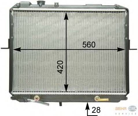 Радиатор, охлаждение двигателя BEHR HELLA SERVICE 8MK376763661