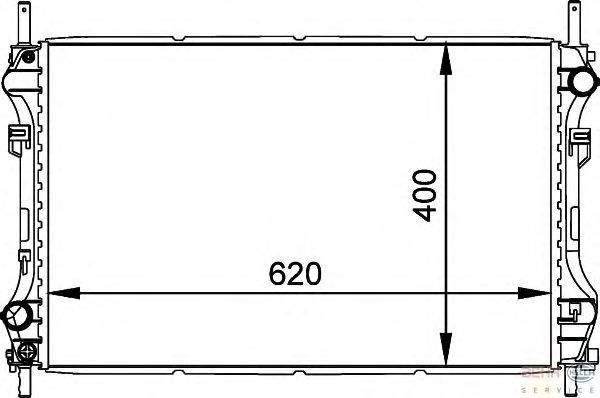 Радиатор, охлаждение двигателя BEHR HELLA SERVICE 8MK 376 764-101