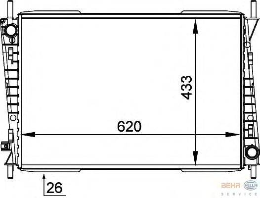 Радиатор, охлаждение двигателя BEHR HELLA SERVICE 8MK 376 764-141