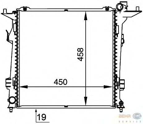 Радиатор, охлаждение двигателя BEHR HELLA SERVICE 8MK 376 764-471