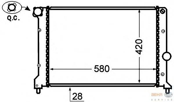 Радиатор, охлаждение двигателя BEHR HELLA SERVICE 8MK 376 766-111