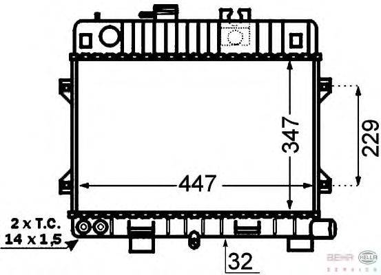 Радиатор, охлаждение двигателя BEHR HELLA SERVICE 8MK 376 766-451