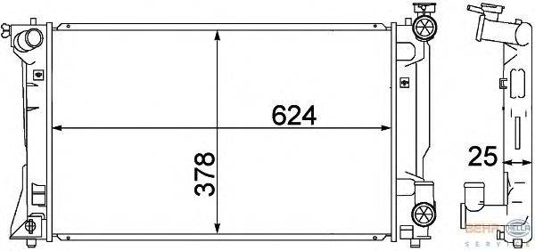 Радиатор, охлаждение двигателя BEHR HELLA SERVICE 8MK 376 773-691