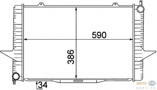 Радиатор, охлаждение двигателя BEHR HELLA SERVICE 8MK 376 774-191