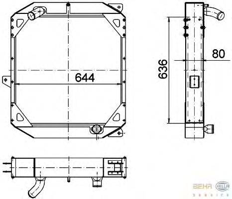 Радиатор, охлаждение двигателя BEHR HELLA SERVICE 8MK 376 774-561