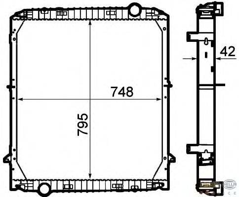 Радиатор, охлаждение двигателя BEHR HELLA SERVICE 8MK 376 792-111