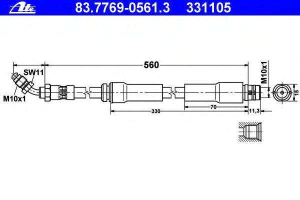 Тормозной шланг ATE 83.7769-0561.3