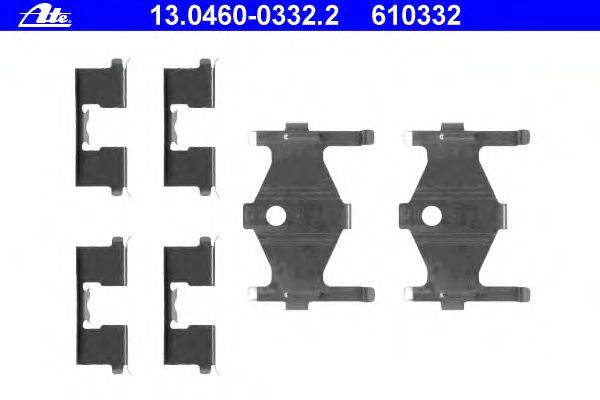 Комплектующие, колодки дискового тормоза ATE 610332