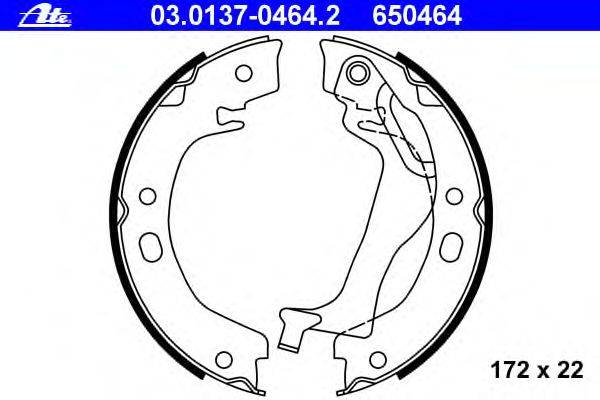 Комплект тормозных колодок, стояночная тормозная система ATE 03.0137-0464.2