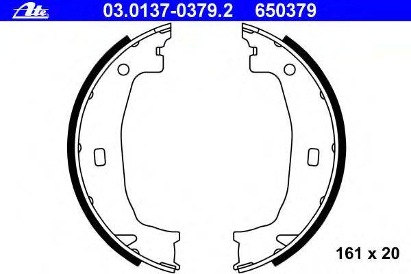 Комплект тормозных колодок, стояночная тормозная система ATE 03.0137-0379.2