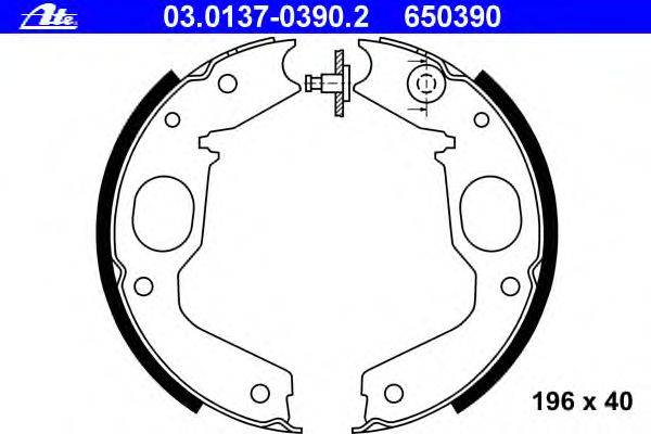 Комплект тормозных колодок, стояночная тормозная система ATE 03.0137-0390.2