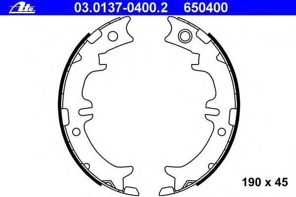 Комплект тормозных колодок, стояночная тормозная система ATE 03.0137-0400.2