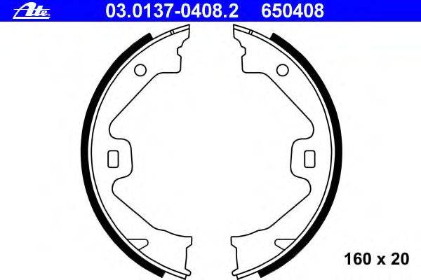 Комплект тормозных колодок, стояночная тормозная система ATE 03.0137-0408.2