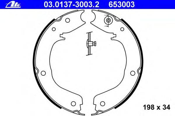 Комплект тормозных колодок, стояночная тормозная система ATE 03.0137-3003.2