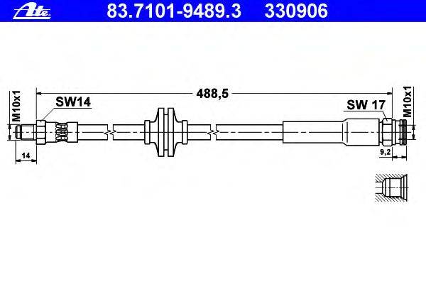 Тормозной шланг ATE 83.7101-9489.3