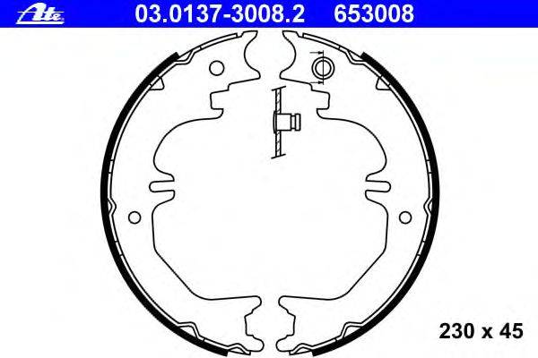 Комплект тормозных колодок, стояночная тормозная система ATE 03.0137-3008.2