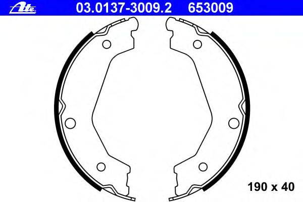Комплект тормозных колодок, стояночная тормозная система ATE 03.0137-3009.2